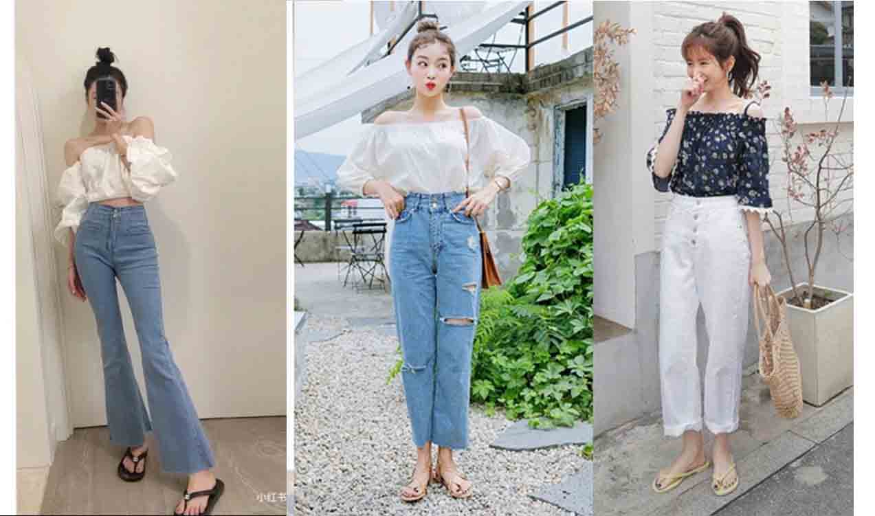 Dép kẹp và áo trễ vai là một item không thể thiếu