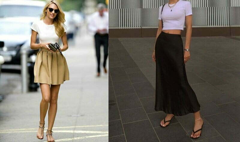 Nữ tính, thanh lịch cùng áo thun chân váy và dép kẹp