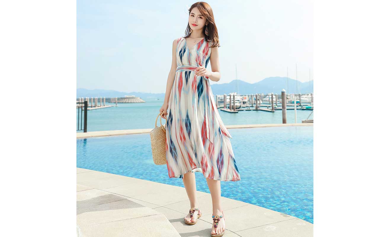 Dép kẹp mặc cùng maxi thanh lịch